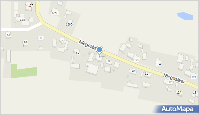 Niegosław, Niegosław, 8, mapa Niegosław
