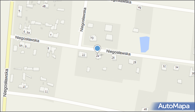 Niegosław, Niegosławska, 24, mapa Niegosław