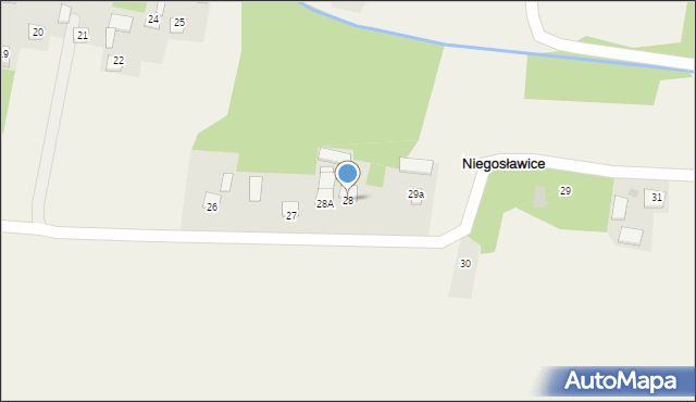 Niegosławice, Niegosławice, 28, mapa Niegosławice