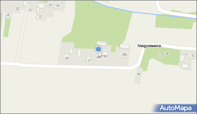 Niegosławice, Niegosławice, 28A, mapa Niegosławice