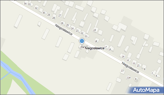 Niegosławice, Niegosławice, 20a, mapa Niegosławice