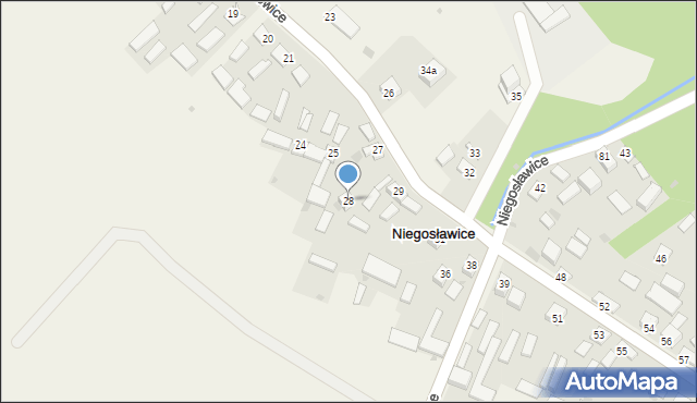 Niegosławice, Niegosławice, 28, mapa Niegosławice