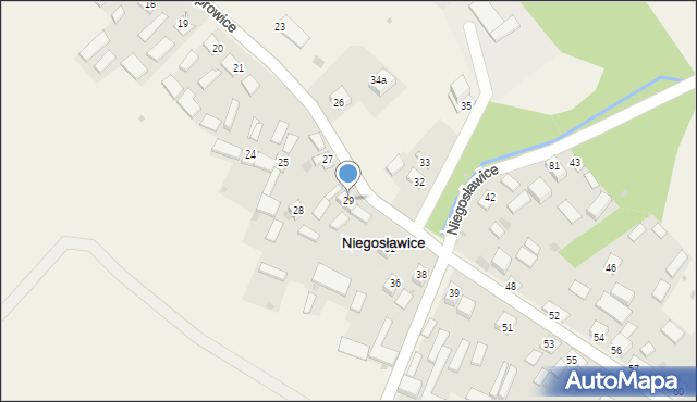 Niegosławice, Niegosławice, 29, mapa Niegosławice