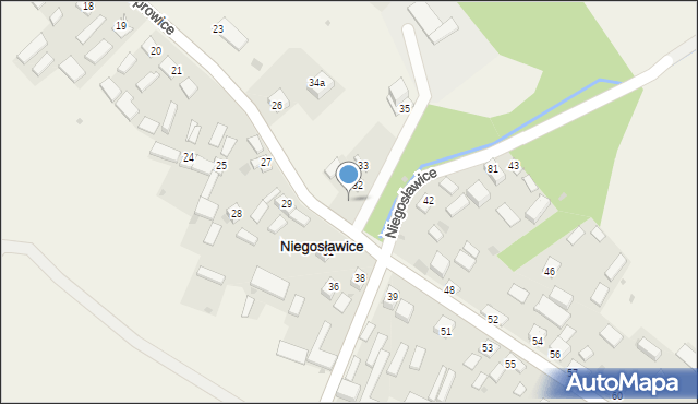 Niegosławice, Niegosławice, 32a, mapa Niegosławice