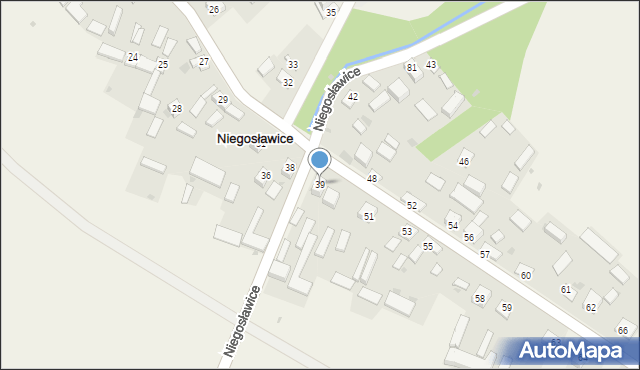 Niegosławice, Niegosławice, 39, mapa Niegosławice