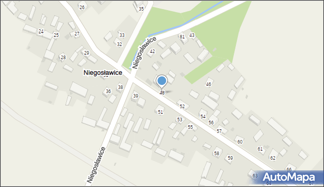 Niegosławice, Niegosławice, 48, mapa Niegosławice