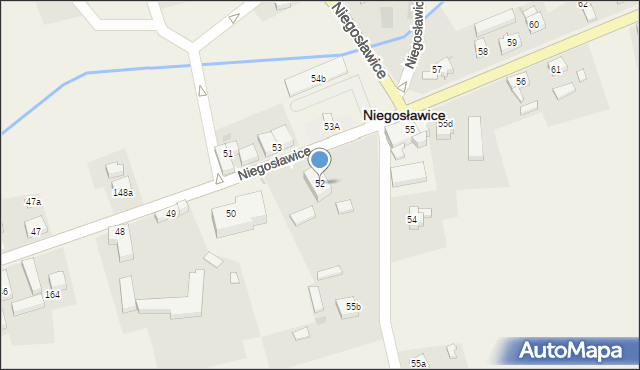 Niegosławice, Niegosławice, 52, mapa Niegosławice