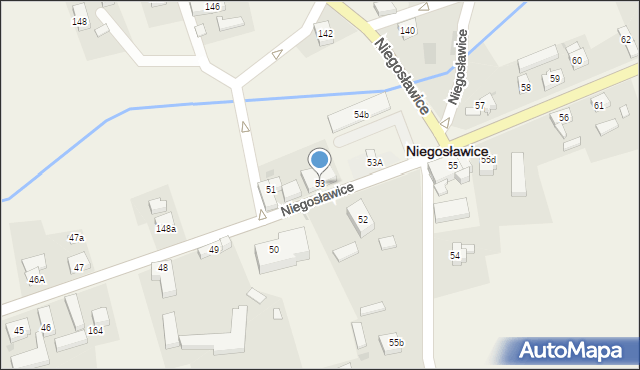 Niegosławice, Niegosławice, 53, mapa Niegosławice