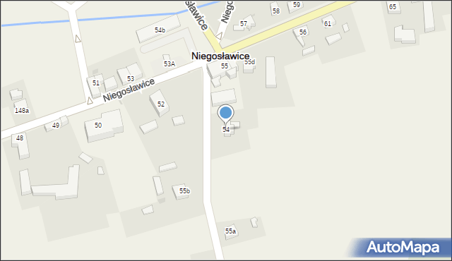 Niegosławice, Niegosławice, 54, mapa Niegosławice