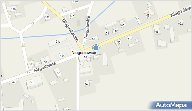 Niegosławice, Niegosławice, 55d, mapa Niegosławice