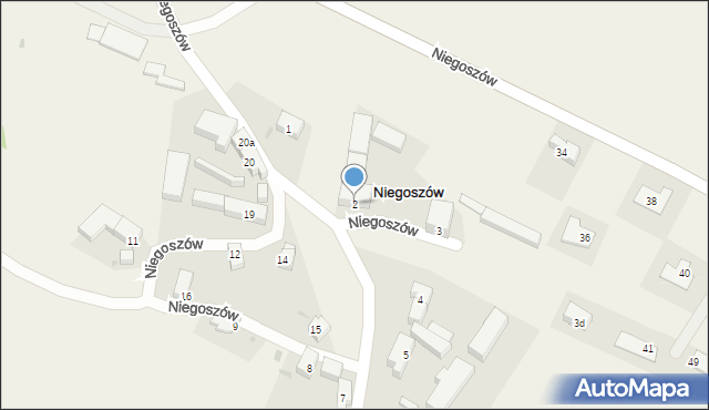 Niegoszów, Niegoszów, 2, mapa Niegoszów