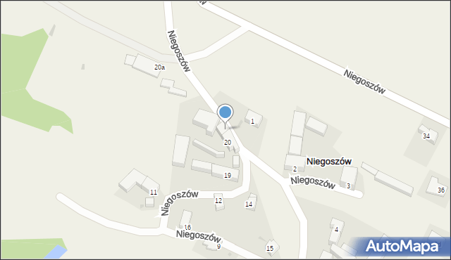 Niegoszów, Niegoszów, 20a, mapa Niegoszów