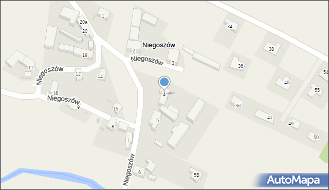 Niegoszów, Niegoszów, 4, mapa Niegoszów