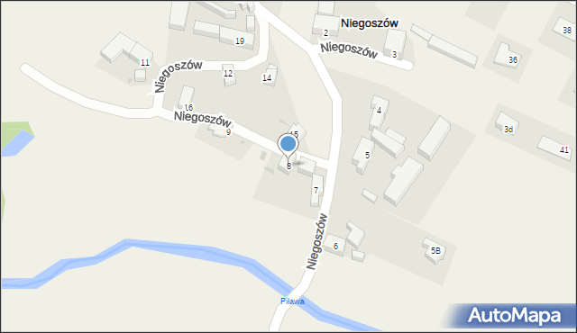 Niegoszów, Niegoszów, 8, mapa Niegoszów