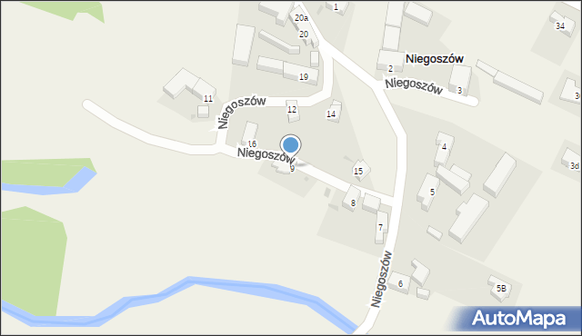 Niegoszów, Niegoszów, 9, mapa Niegoszów