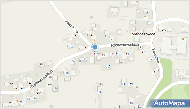 Niegoszowice, Niegoszowice, 11, mapa Niegoszowice