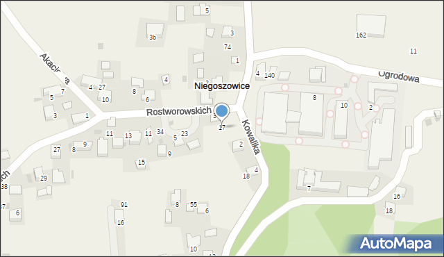 Niegoszowice, Niegoszowice, 17, mapa Niegoszowice