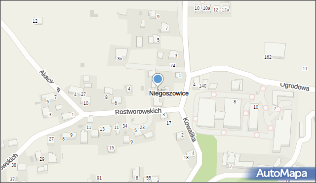 Niegoszowice, Niegoszowice, 3, mapa Niegoszowice