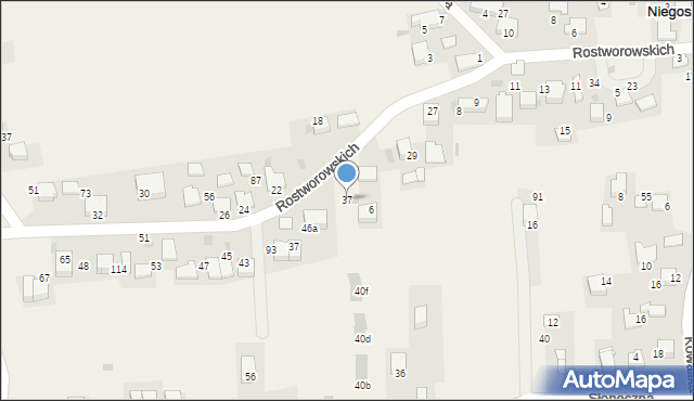 Niegoszowice, Niegoszowice, 37, mapa Niegoszowice