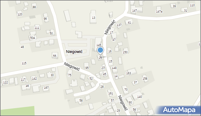 Niegowić, Niegowić, 25, mapa Niegowić