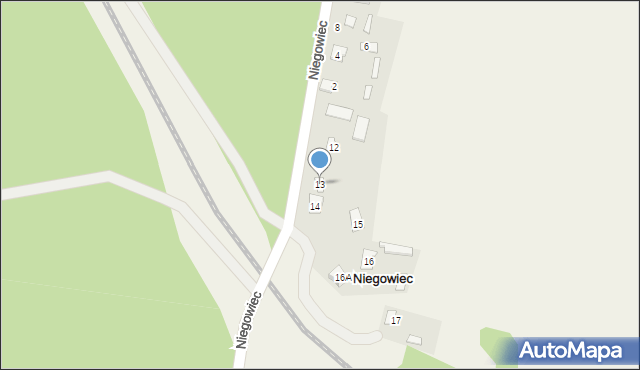 Niegowiec, Niegowiec, 13, mapa Niegowiec