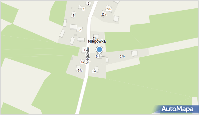 Niegówka, Niegówka, 24a, mapa Niegówka