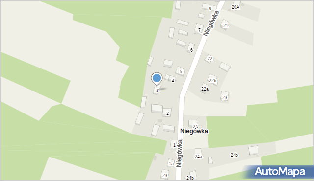 Niegówka, Niegówka, 3, mapa Niegówka