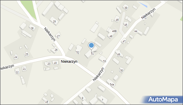 Niekarzyn, Niekarzyn, 51a, mapa Niekarzyn