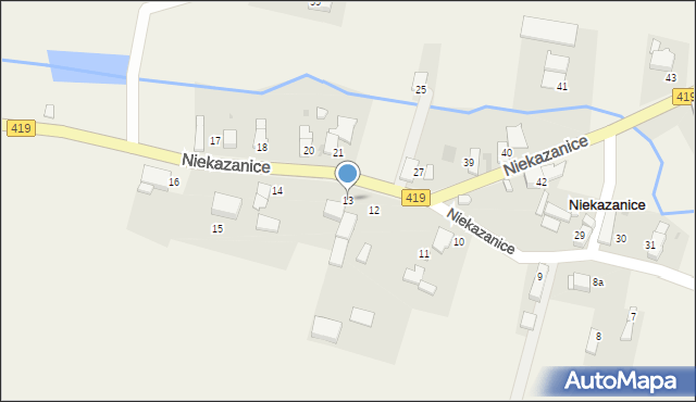 Niekazanice, Niekazanice, 13, mapa Niekazanice