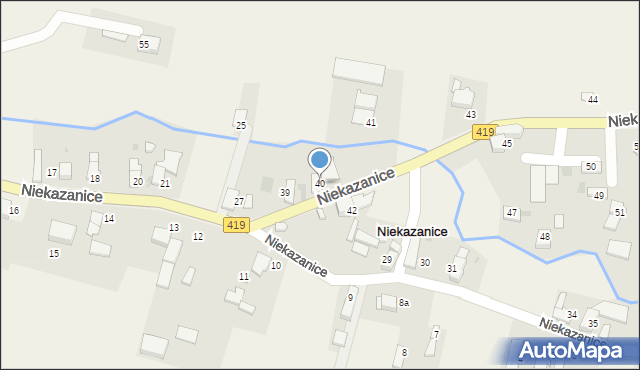 Niekazanice, Niekazanice, 40, mapa Niekazanice