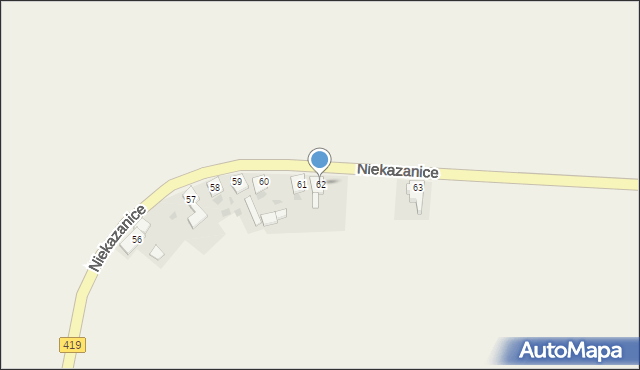 Niekazanice, Niekazanice, 62, mapa Niekazanice