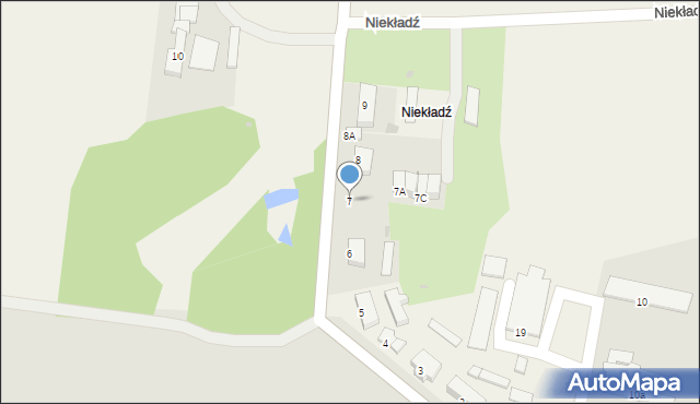 Niekładź, Niekładź, 7, mapa Niekładź