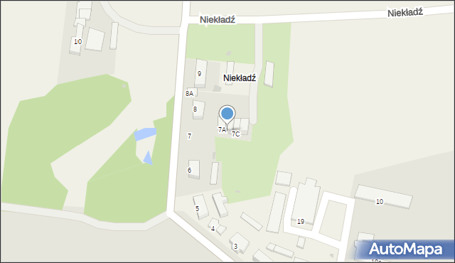 Niekładź, Niekładź, 7B, mapa Niekładź