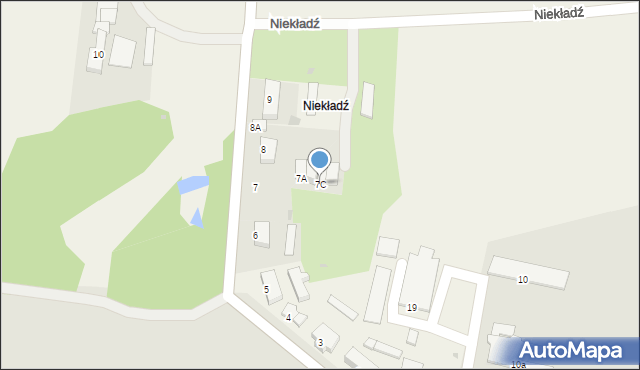 Niekładź, Niekładź, 7C, mapa Niekładź