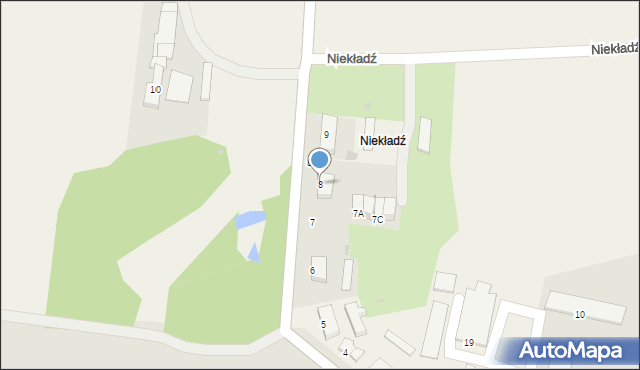 Niekładź, Niekładź, 8, mapa Niekładź