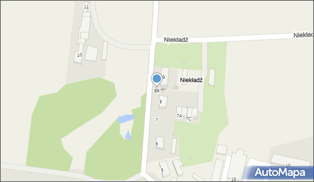 Niekładź, Niekładź, 8A, mapa Niekładź