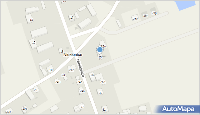 Niekłonice, Niekłonice, 25, mapa Niekłonice