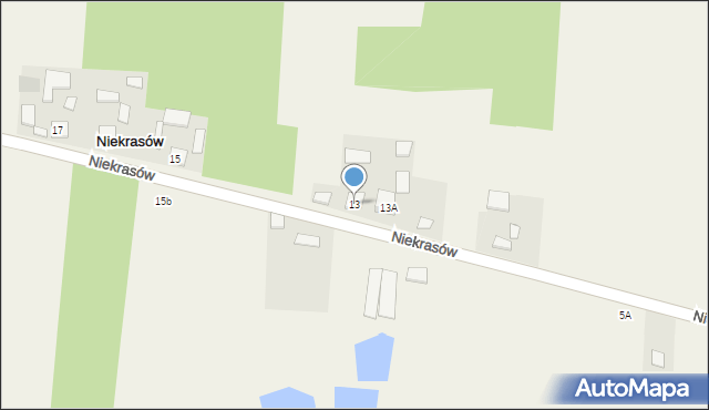 Niekrasów, Niekrasów, 13, mapa Niekrasów