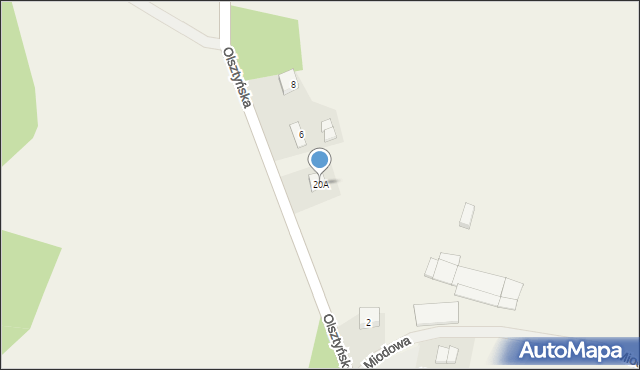 Nielbark, Nielbark, 20A, mapa Nielbark