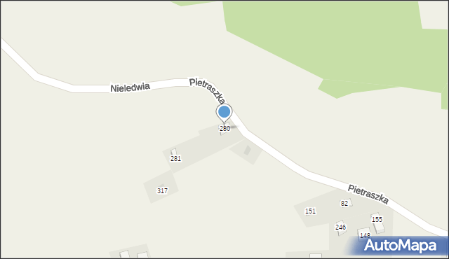 Nieledwia, Nieledwia, 280, mapa Nieledwia