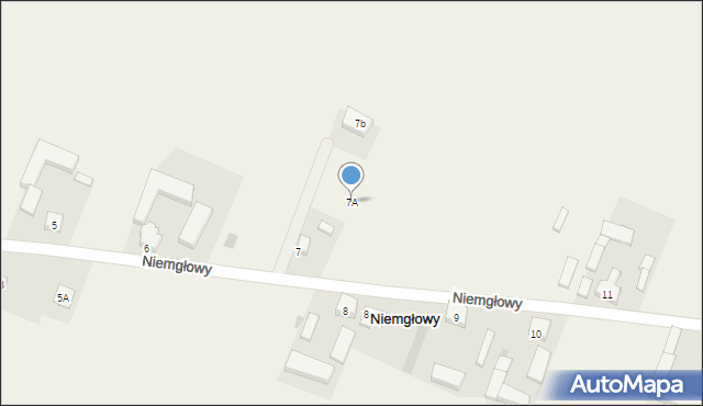 Niemgłowy, Niemgłowy, 7A, mapa Niemgłowy