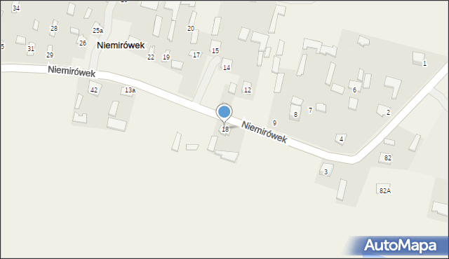 Niemirówek, Niemirówek, 18, mapa Niemirówek