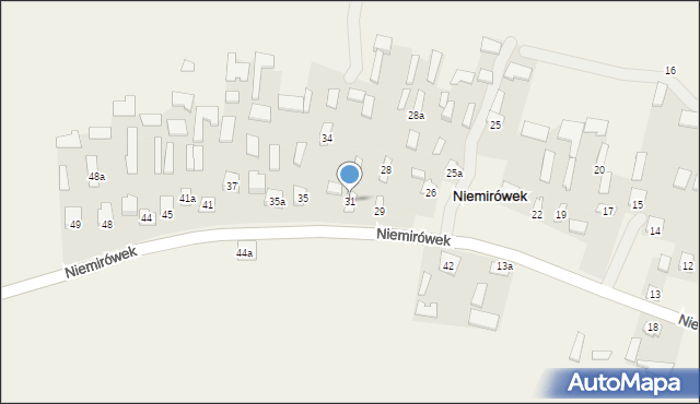 Niemirówek, Niemirówek, 31, mapa Niemirówek