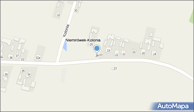 Niemirówek-Kolonia, Niemirówek-Kolonia, 25, mapa Niemirówek-Kolonia