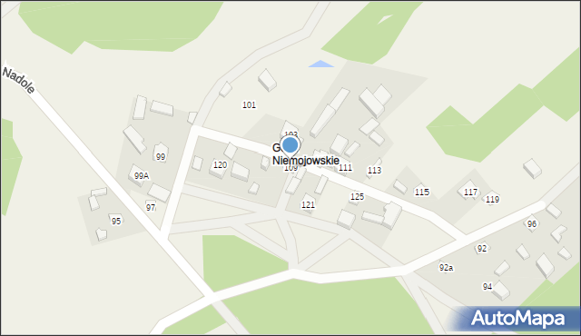 Niemojowice, Niemojowice, 109, mapa Niemojowice