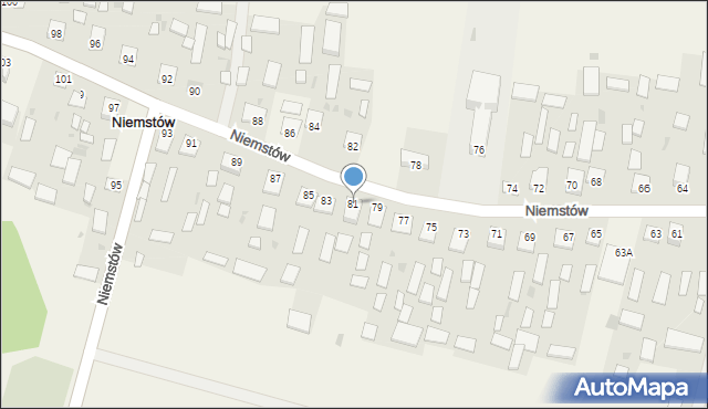 Niemstów, Niemstów, 81, mapa Niemstów