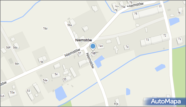 Niemstów, Niemstów, 74B, mapa Niemstów