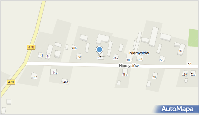 Niemysłów, Niemysłów, 47, mapa Niemysłów