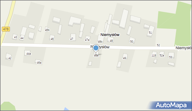 Niemysłów, Niemysłów, 48a, mapa Niemysłów