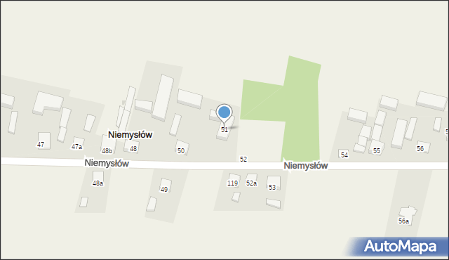 Niemysłów, Niemysłów, 51, mapa Niemysłów